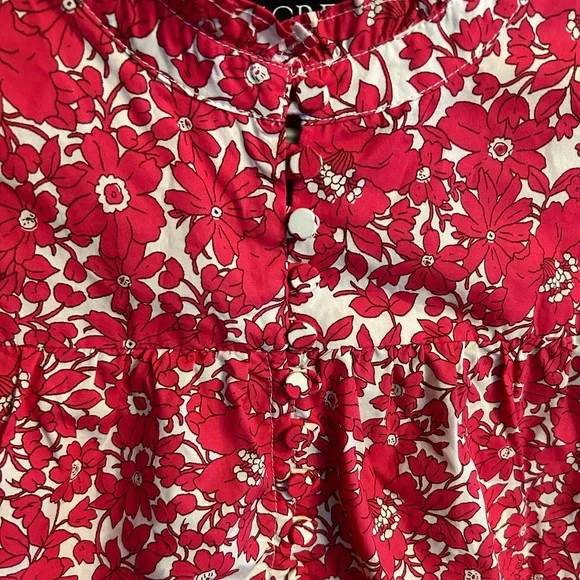 J.Crew Button-Front Ruffleneck Popover
In Blushing Meadow Size Small - Picture 10 of 11